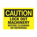 Lock Out Machinery Before Cleaning or Repairing - Decal
