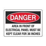 Area In Front Of Electrical Panel Must Be Kept Clear - Decal