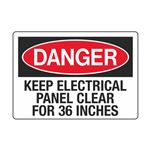 Keep Electrical Panel Clear For 36 Inches - Decal