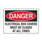 Electrical Box Covers Must Be Closed All Times - Decal