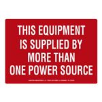 Equipment Supplied By More Than One Power Source - Decal