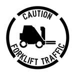 Caution Forklift Traffic Stencil - 2' x 2'