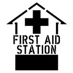 First Aid Ahead Stencil - 2' x 2'