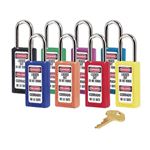 Lt Wt Safety Lockout Locks Keyed Alike 1 1/2" Shackle