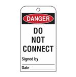 Self-Laminating Tags - Danger Do Not Connect