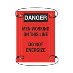 Men Working On Line Don't Energize Pole Sign 10 1/2 x 14