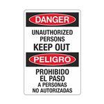 Danger Unauthorized Persons Keep Out (Bilingual) Sign