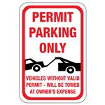 Permit Parking Only - 12 x 18 - Reflective