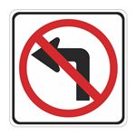 No Left Turn (Graphic) Engineer Grade Reflective Sign 30"x30"