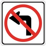 No Left Turn (Graphic)  Engineer Grade Reflective Sign 24"x24"