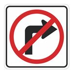 No Right Turn (Graphic) Engineer Grade Reflective Sign 30"x30"