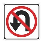 No U Turn (Graphic) - High Intensity Reflective Sign 24" x 24"