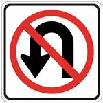 No U Turn (Graphic) - Engineer Grade Reflective Sign 24" x 24"