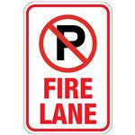 No Parking (Graphic) Fire Lane Sign 12 x 18