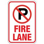 No Parking (Graphic) Fire Lane Sign 12" x 18"