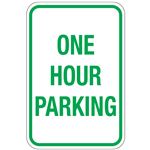 One Hour Parking Sign 12"x18"