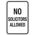 No Solicitors Allowed Sign 12x18