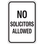 No Solicitors Allowed Sign 12x18