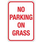 No Parking On Grass Sign 12"x18"