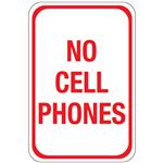 No Cell Phones Sign 12" x 18"