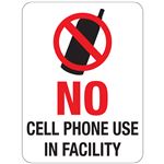 No Cell Phone Use In Facility Sign 18" x 24"