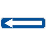 Left Arrow (Blue/White) Sign 6" x 24"