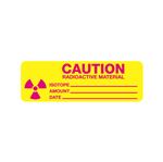 Caution Radioactive Material - 1" x 3" Label