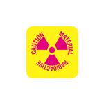 Caution Radioactive Material - 1" x 1" Label