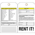 Equipment Rental Tag - 4 x 7