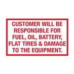 Customer Will Be Responsible Decal - 5 x 3