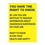 Right To Know Signs - You Have The Right To Know - 10 x 14