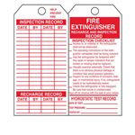 Fire Extinguisher Record Tag - Red Rigid Vinyl 3 1/8 x 5 5/8