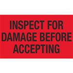 Inspect For Damage Before Accepting - Handling Label