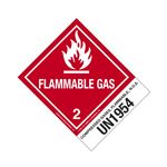 Hazmat Shipping Label - Class 2 Flammable Gas UN1954 - 4x5