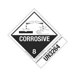 Hazmat Shipping Label - Class 8 Corrosive - UN3264 - 4x5