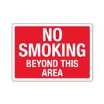 No Smoking Beyond This Area  Sign