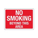 No Smoking Beyond This Area Sign