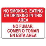 No Smoking Eating Drinking In This Area (Bilingual) Sign