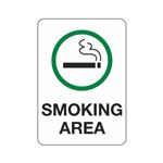 Smoking Area - 7" x 10" Polyethylene Sign