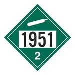 UN#1951 Non-Flammable Gas Numbered Placard