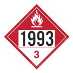 UN#1993 Combustible Liquid Stock Numbered Placard