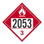 UN#2053 Combustable Stock Numbered Placard