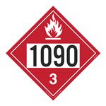 UN#1090 Flammable Liquid Numbered Placard