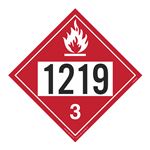 UN#1219 Flammable Liquid Stock Numbered Placard