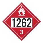 UN#1262 Flammable Stock Numbered Placard