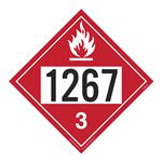 UN#1267 Flammable Liquid Stock Numbered Placard