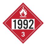 UN#1992 Flammable Stock Numbered Placard