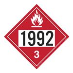 UN#1992 Flammable Stock Numbered Placard