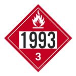 UN#1993 Flammable Liquid Stock Numbered Placard