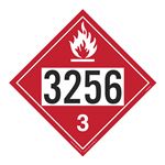 UN#3256 Flammable Stock Numbered Placard